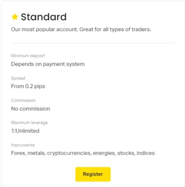 Standard Account: ₹265